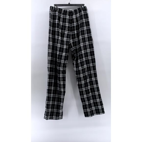 DISTRICT Women's Black-White Plaid Drawstring Relaxed Fit Pajama Pants SZ M - Picture 2 of 11